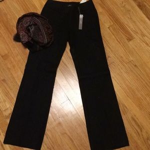 Jet black linen dress pants